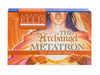 Box cover of The Archangel Metatron Self-Mastery Oracle by Schiffer Publishing, Ltd., with artwork of an angelic figure holding glowing light, symbolizing the spiritual guidance within these oracle cards.