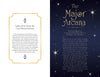 Left: Framed text discusses how The Star Tarot by Schiffer Publishing, Ltd. uses Major and Minor Arcana to guide self-discovery. Right: Starry blue background with gold "The Major Arcana" and a brief description below.