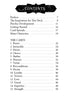 The Mahābhārata Oracle by Schiffer Publishing, Ltd. features a decorative contents page listing Preface, The Inspiration for This Deck, Psychic Development, Getting Started, Card Spreads, Main Characters, and archetype tarot cards.