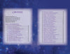 The table of contents for Celestial Frequencies by Schiffer Publishing, Ltd. appears on a blue starry background in two columns, with chapter titles, sections, intuitive guidance, and oracle card interpretations shown in purple text with page numbers.