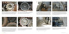 A two-page Schiffer Publishing, Ltd. M42 Duster book spread shows eight annotated close-ups of tank wheels, tracks, and components—an iconic Vietnam War antiaircraft vehicle—explaining their structure and function.
