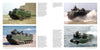 Four photos of USMC Tracked Amphibious Vehicles from Schiffer Publishing, Ltd. display AAVP7A1s in action: driving on sand, splashing through water, entering the ocean from a beach, and carrying armed soldiers in shallow water.