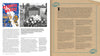 A magazine spread showcases a vibrant illustrated poster of Bessie Smith and her flower-covered grave, with text on her life and blues legacy, from The Story of the Blues in 50 Songs by Schiffer Publishing, Ltd.