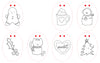 Six oval outlines featuring Christmas-themed line drawings—including a gingerbread cookie, a mug with whipped cream, a figure in earmuffs, holly leaves with berries, a bear in a mug, a heart-shaped cookie, and a Christmas tree—make this an ideal paper craft coloring book page for holiday art projects or the perfect addition to your "Christmas Market Crew" collection from Schiffer Publishing, Ltd.