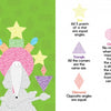 A cartoon sheep holds colorful shapes. Left: Did you know math studies shapes? Right: labeled drawings—star, triangle, diamond, circle, square, rectangle, and oval. Perfect for introducing math in "My New Haircut" by Schiffer Publishing, Ltd.