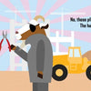 In "The Misplaced Toy Hammer" by Schiffer Publishing, Ltd., a fox in a trench coat holds pliers, asking a suited goat, “Is that the hammer?” The goat replies, “No, the pliers have two handles. The hammer has one.” A playful site scene unfolds.