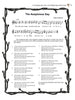 A page from The Big Book of Flax by Schiffer Publishing, Ltd. shows music titled The Auspicious Day, with notation above lyrics, framed by black branches and decorative elements like those on antique linen collectibles.