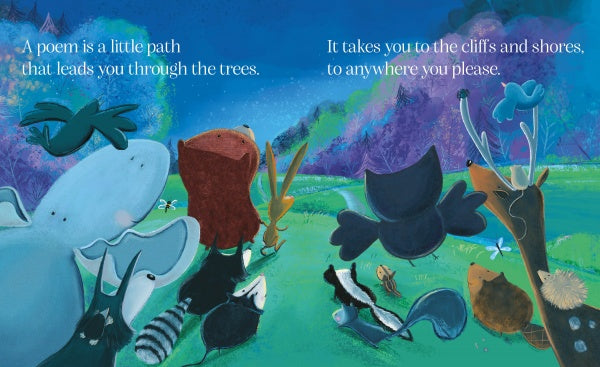 A group of animals on a green field evokes the whimsical world of "A Poem Is a Firefly" by Schiffer Publishing, Ltd., sparking imagination and playful stories just like in children's poetry.