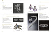 A catalog page features "Beyond Fabergé" by Schiffer Publishing, Ltd., showcasing jewelry inspired by Romanov treasures—such as rings, brooches, earrings, and bracelets—each described with text and pricing on a white background.