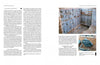 A magazine spread on construction and architecture highlights "Moving Sam Maloof" by Schiffer Publishing, Ltd., with images of steel rebar foundations and wet concrete pouring, showcasing essential historic preservation techniques.