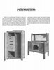 A black-and-white page from "Mission Furniture" by Schiffer Publishing, Ltd. shows the INTRODUCTION heading, images of a wardrobe with open doors (left), a desk with hutch and mirror (right), and explanatory text above and between them.