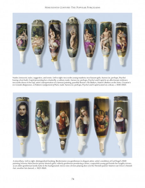 porcelain tobacco pipe with bowl, Germany, 1820-1860 and use of clay The European Porcelain Tobacco Pipe