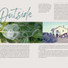 Create Naturally by Schiffer Publishing, Ltd. features a spread with orange poppies, an insect-tracked leaf, and a vintage house photo. Columns discuss how nature fuels creativity and inspire artistic expression.