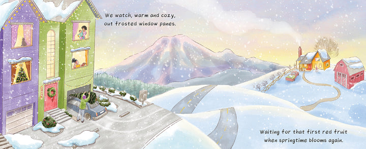 Spring Is for Strawberries by Schiffer Publishing, Ltd. is an illustrated tale capturing friendship's warmth on wintry roads, bringing charm and heart to every snow-covered corner.